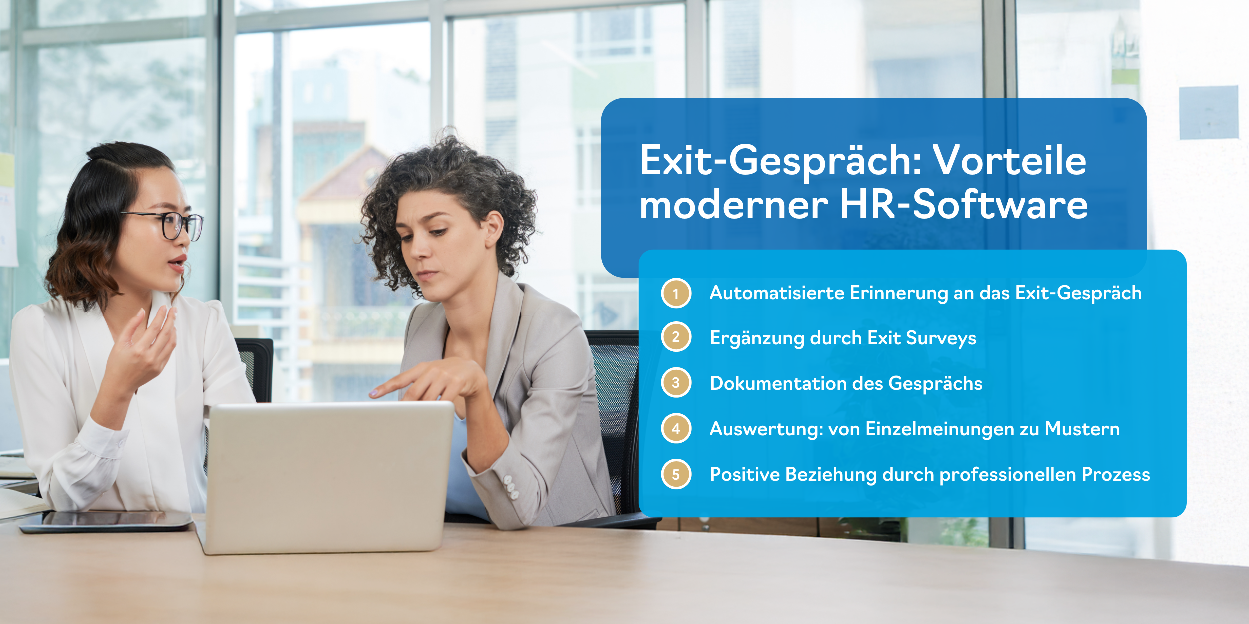 Exit-Gespräch: Vorteile moderner HR-Software von Automatisierungen üger Dokumentation bis Auswertung 