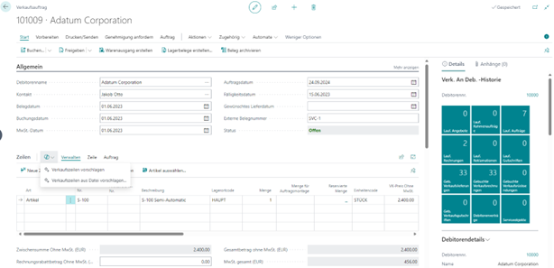 Business Central_Copilot in Verkaufsauftrag