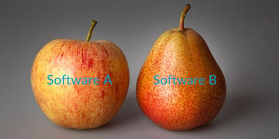 Software Apfel und Birne Vergleich