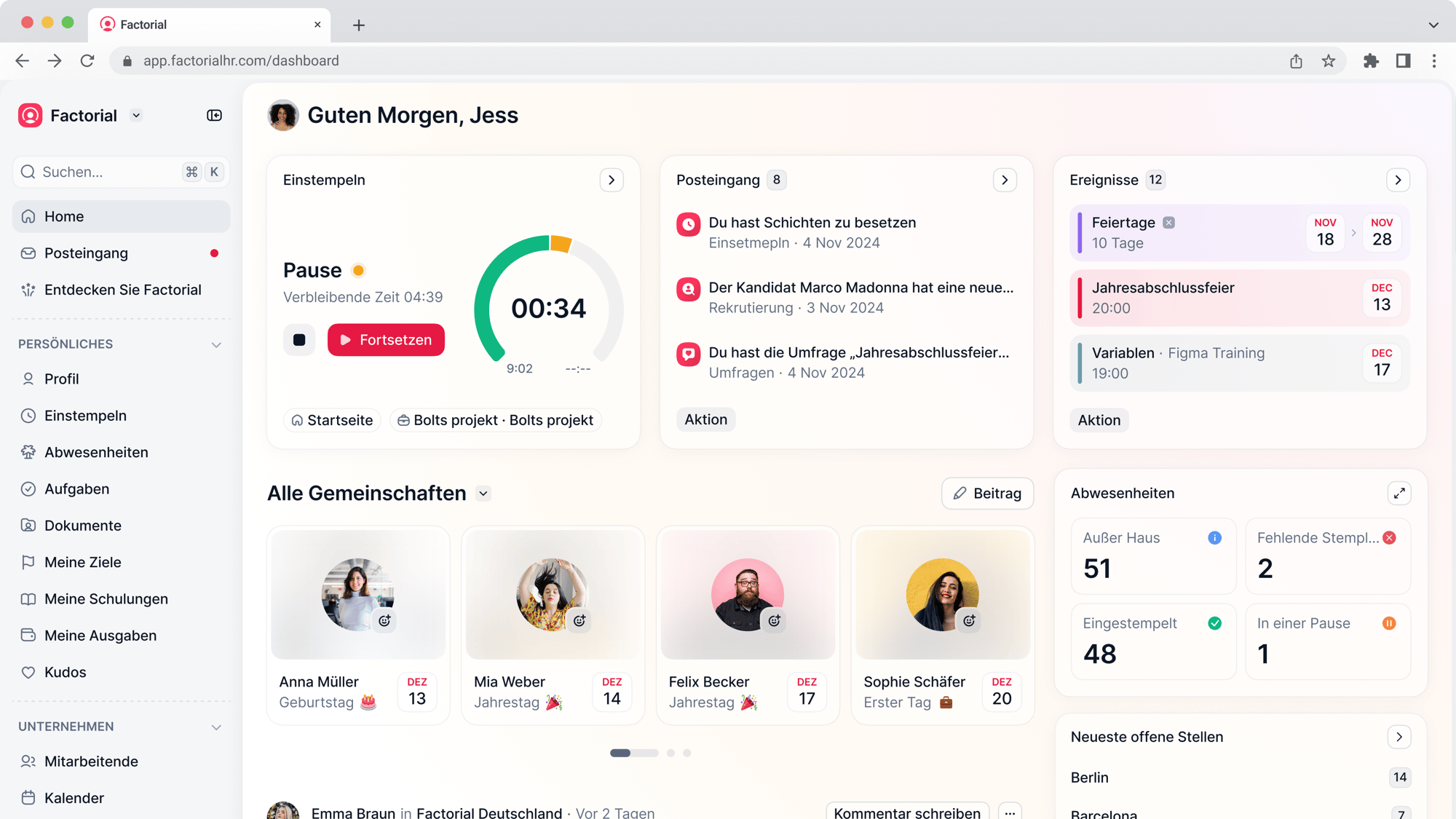 Dashboard - ingo365 HR
