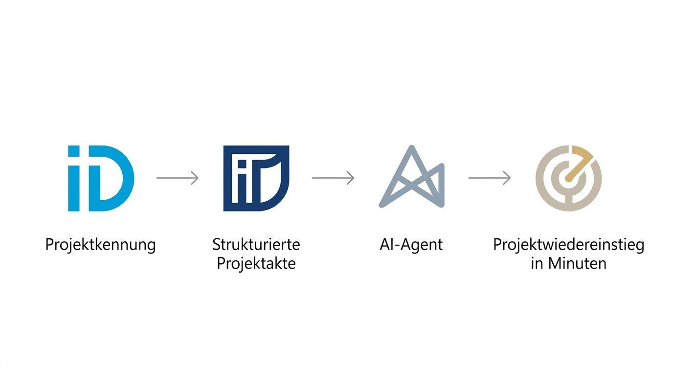 Infografik - Projektwiedereinstieg in wenigen Minuten