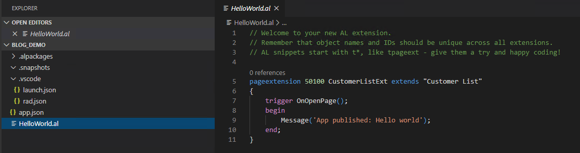 Screenshot_Visual Studio Code_Hello World