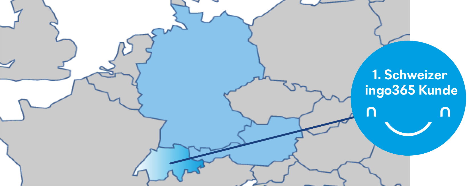 Landkarte mit Fokus auf die Schweiz – Vadea als erster Schweizer Kunde der ERP-Branchenlösung ingo365 von newvision Landkarte mit Fokus auf die Schweiz – Vadea als erster Schweizer Kunde der ERP-Branchenlösung ingo365 von newvision