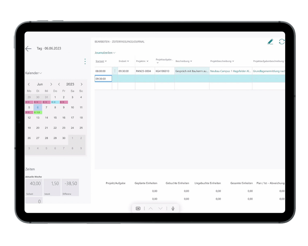 tablet_screenshot_Zeiterfassung