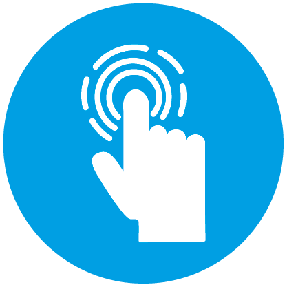 Icon mit Hand-steht für intuitive Bedienbarkeit