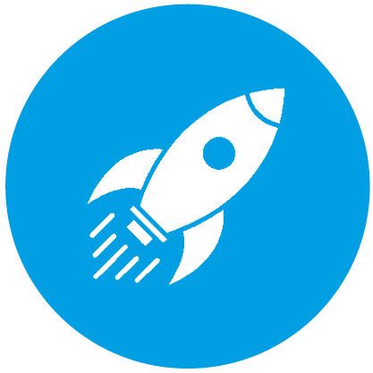 Icon mit Rakete- steht für zukunftssicher durch Updates